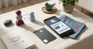 Illustration af betalingskort, mobilbetaling, bankoverførsel og danske kroner